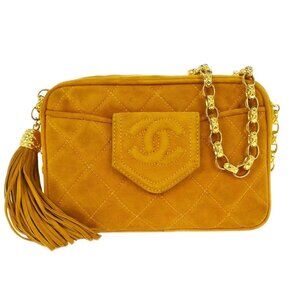 Chanel Yellow Suede Camera Bag Mini 117284